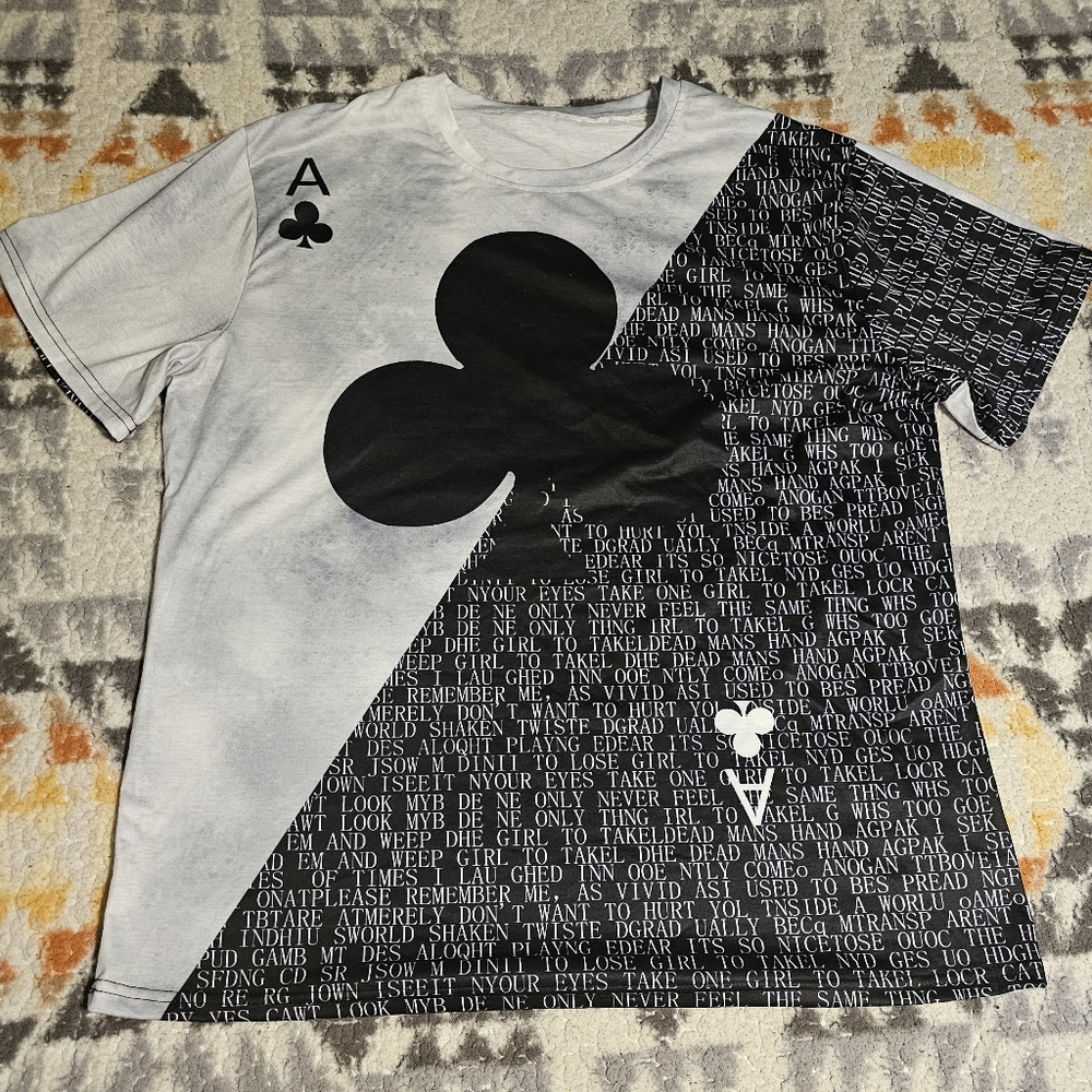 ACE of CLUBS Men's Gray Short Sleeve Graphic T-Shirt Size XL Unisex B27